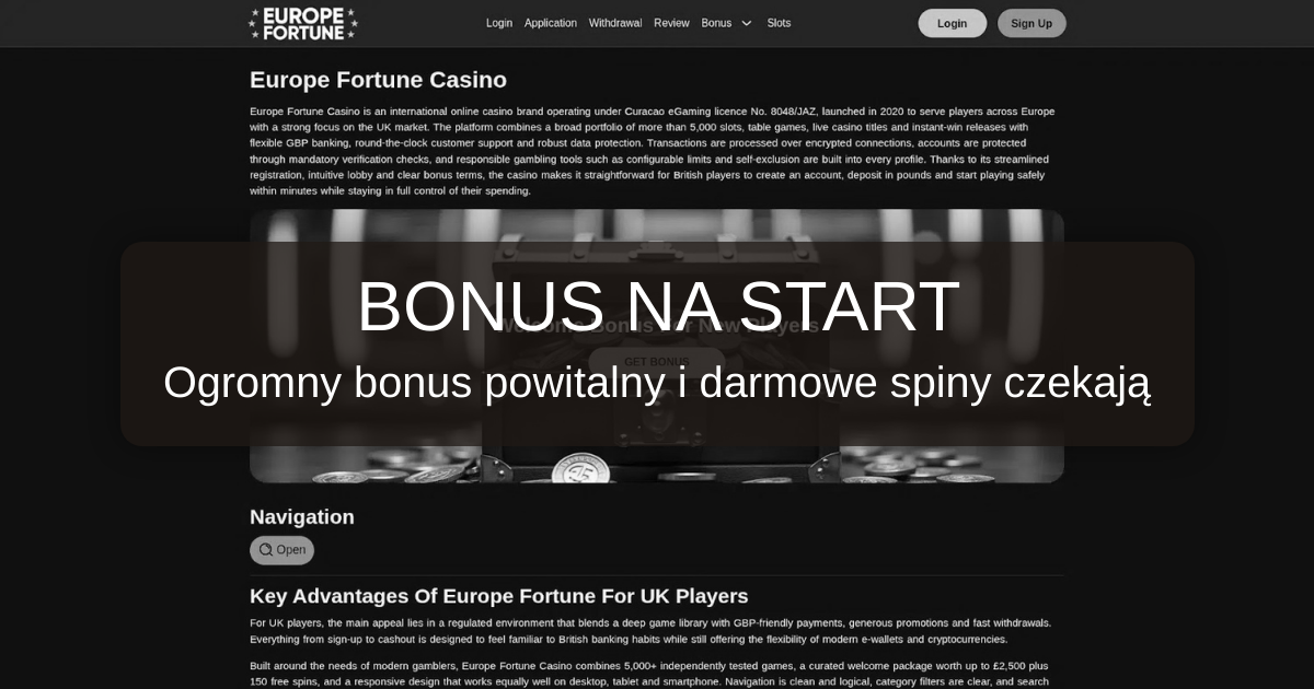 Europe Fortune Casino welcome bonus